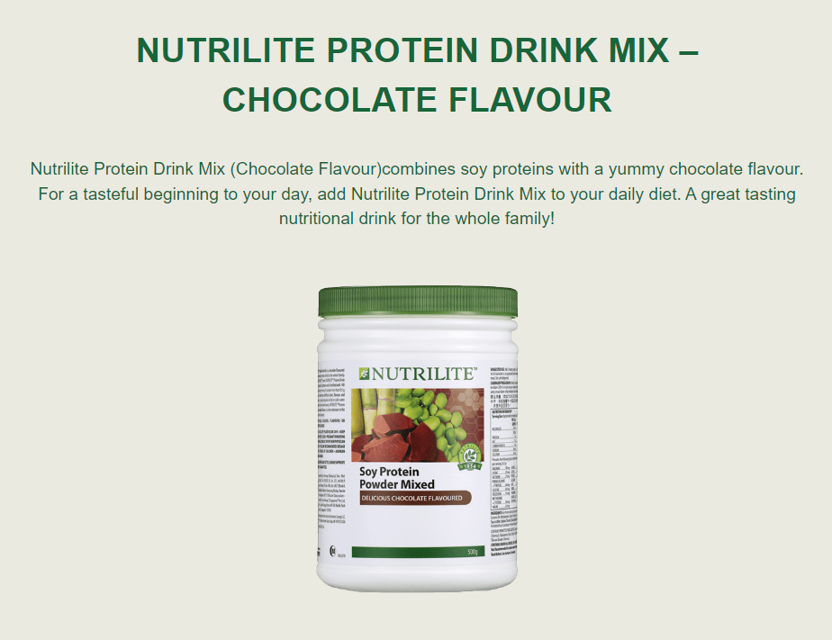 Nutrilite Soy Protein Powder Mix – Chocolate Flavour 500g